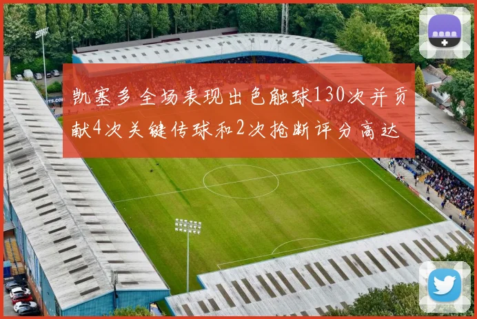 凯塞多全场表现出色触球130次并贡献4次关键传球和2次抢断评分高达82